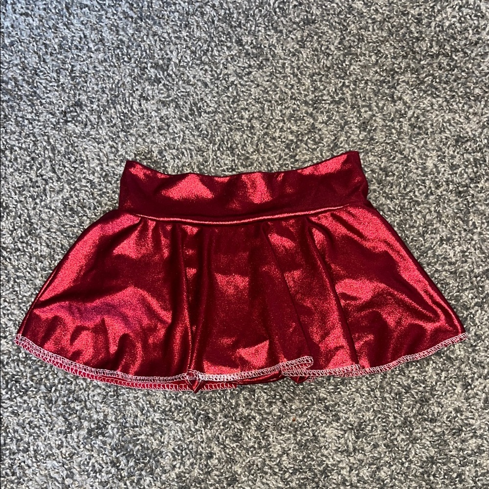 Boutique red metallic skirted bummie
